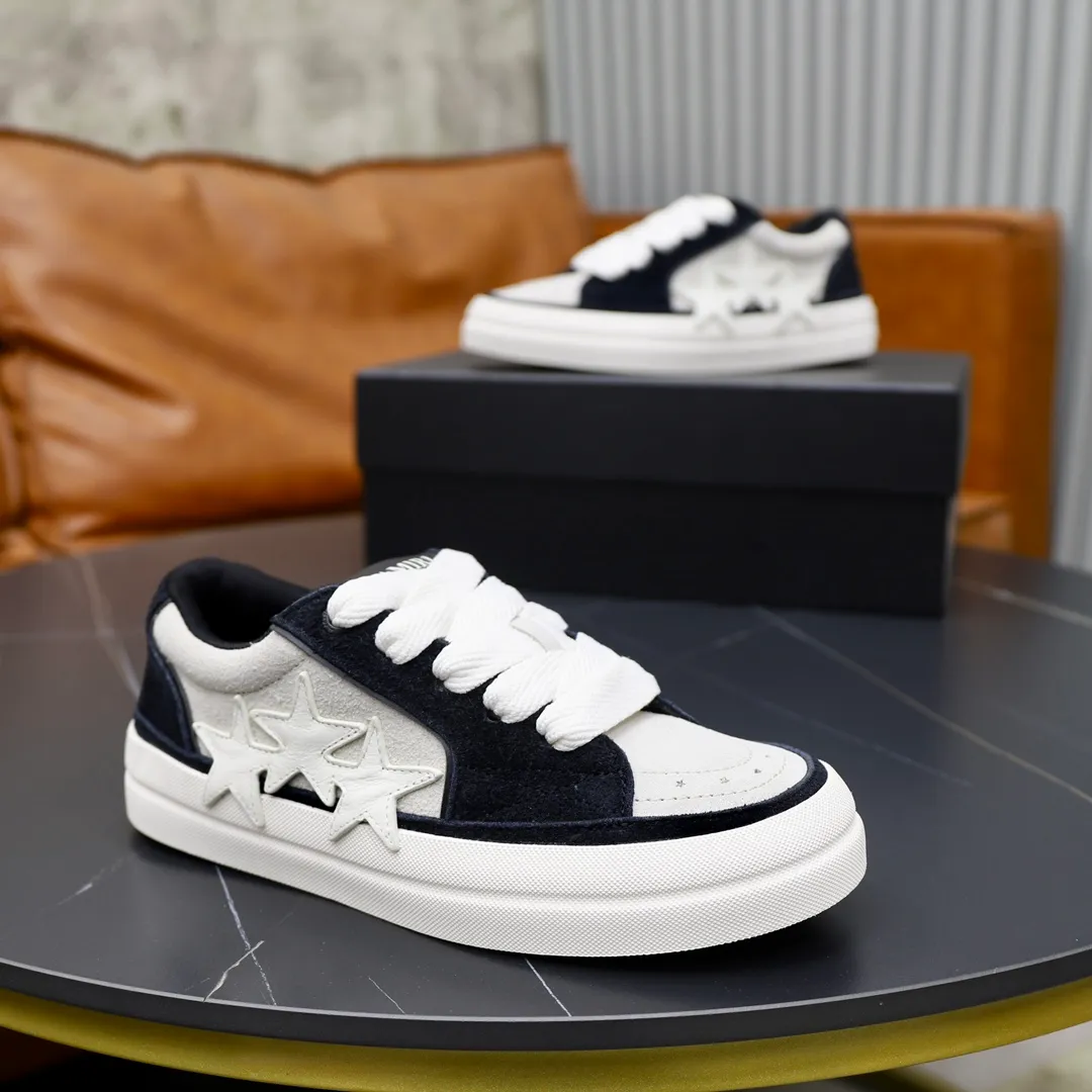 Men's men's shoes 💰540💰🔥🔥🔥 Couple style Amiri2024 new sports and casual shoes, casual, fashionable and versatile flat-soled moral training shoes. Classic color combination + perfect shoe shape, Amiri’s classic Logo star makes you and I fall in love. Imported cow suede leather makes the shoes more high-end. Recommended by major celebrities, bloggers and internet celebrities.   Color: black, off-white, blue, pink, red. Size: Women’s 35-40 (41 is custom-made and non-returnable) Men’s 38-44 (45 and 46 are custom-made and non-refundable)